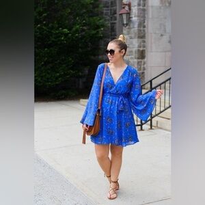 Small Free People Lilou Chiffon Dress | Top Knot | 70s Boho Summer Style